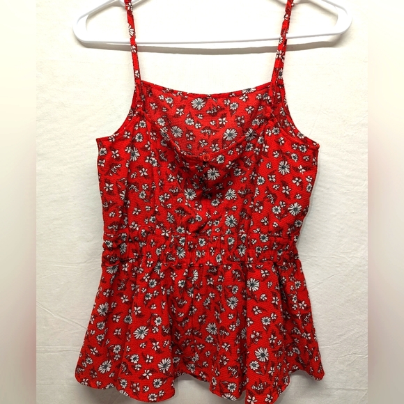 Mi Ami Red Floral Tank w/ Adjustable Straps - Picture 3 of 5